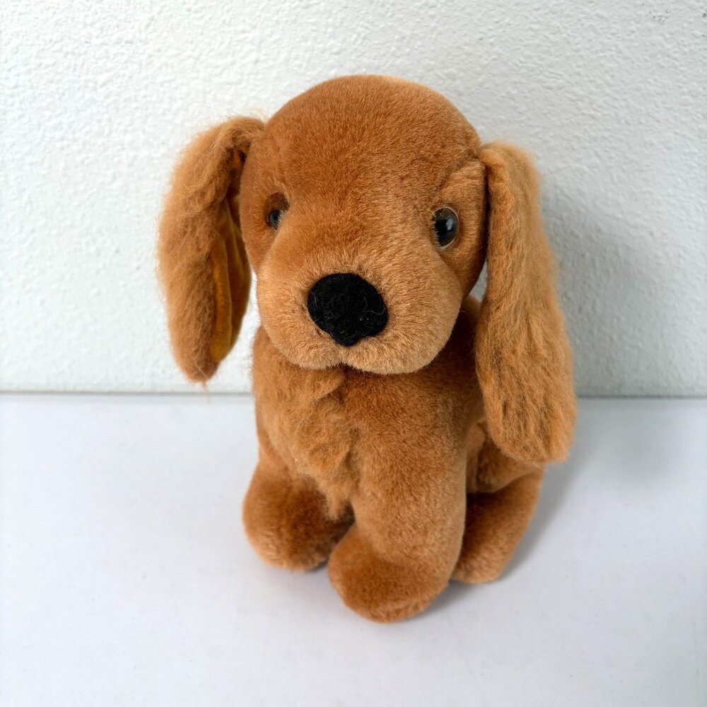 Russ Berrie & Co Rusty Dog Brown Puppy Plush Stuffed Animal Vintage 9‎ In